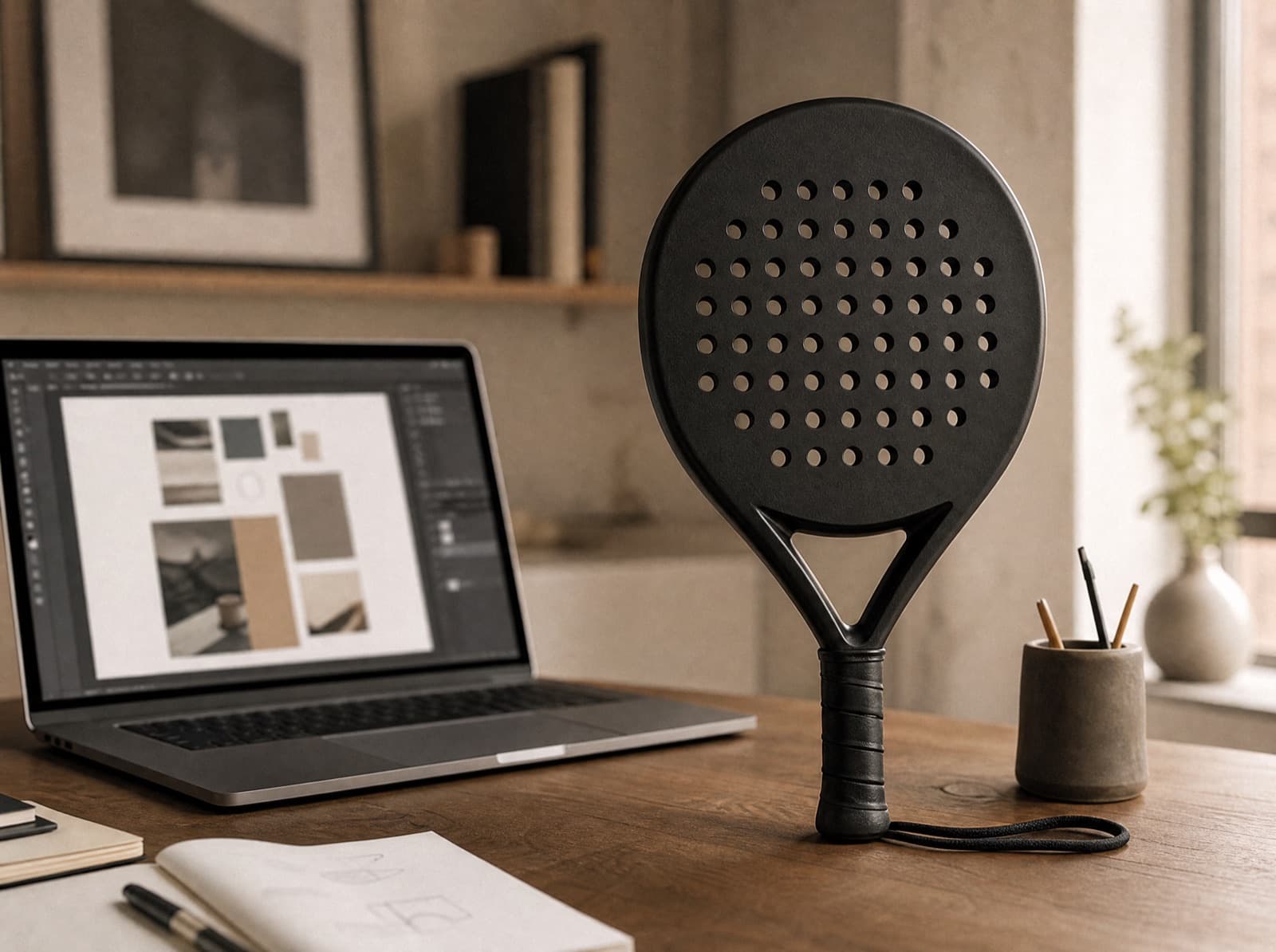 Custom padel racket klaar om ontworpen te worden in de online designer