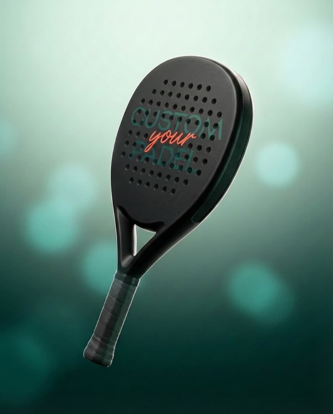 Blanco zwart padel racket zonder bedrukking