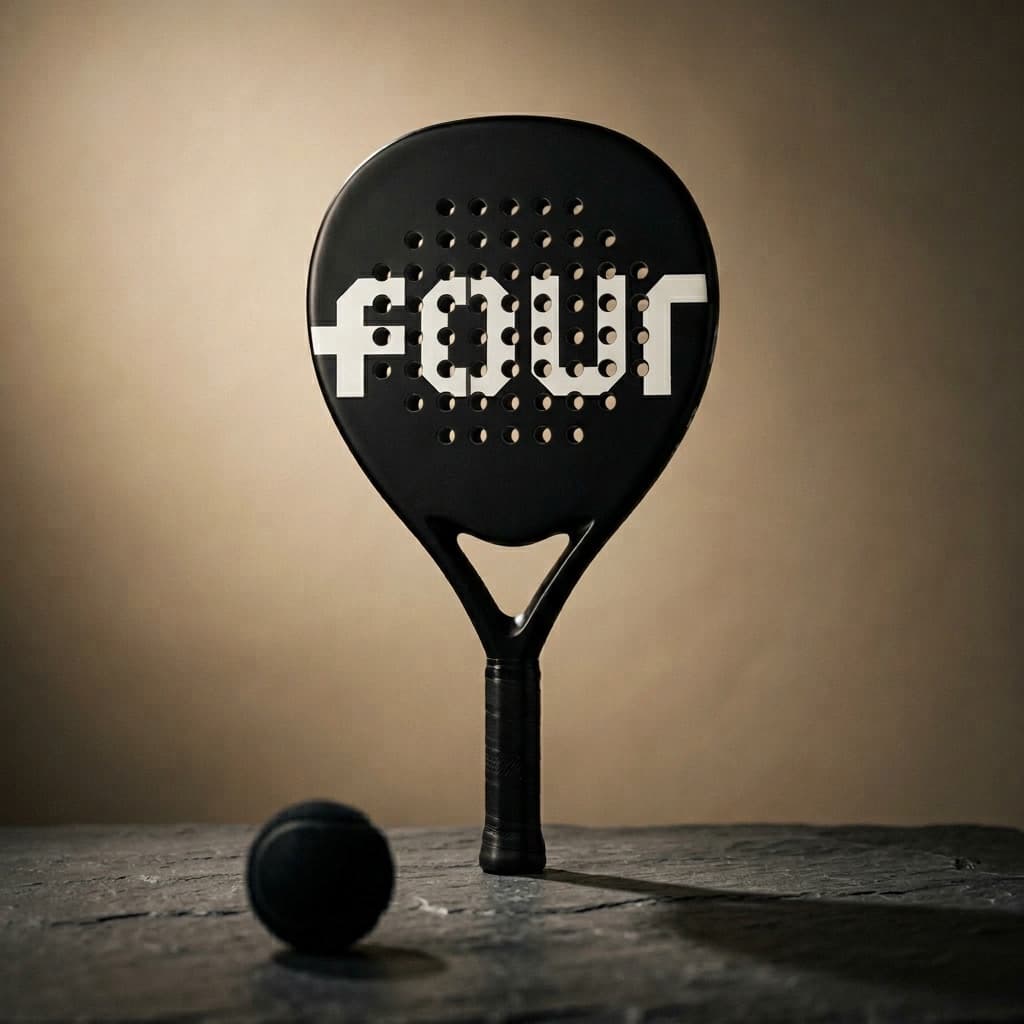 Custom clubracket voor een Nederlandse padelclub, met clublogo op het slagvlak